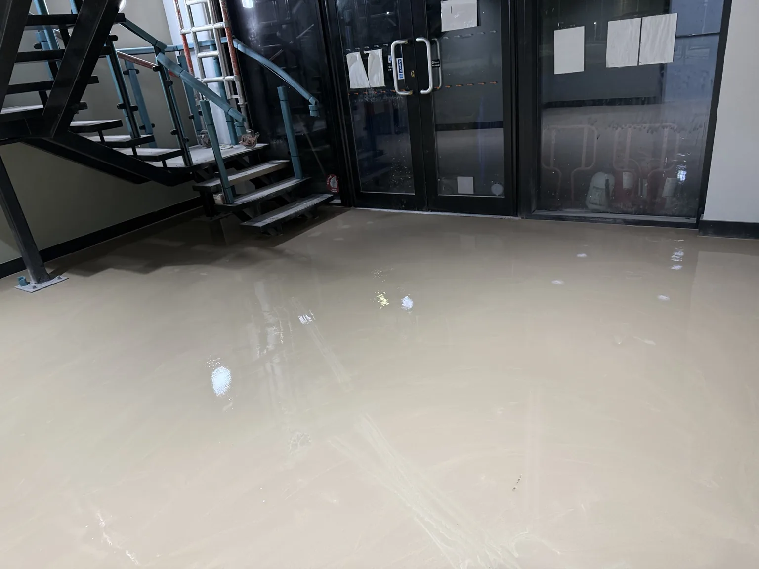 Floor preparation at 121 Yarmouth Road